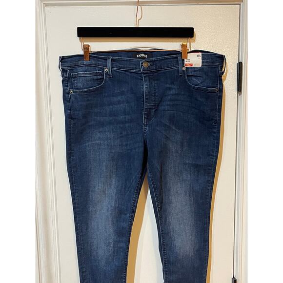 NWT EXPRESS Denim Jeans Mid Rise Stretch Legging 18S Blue - Picture 5 of 11